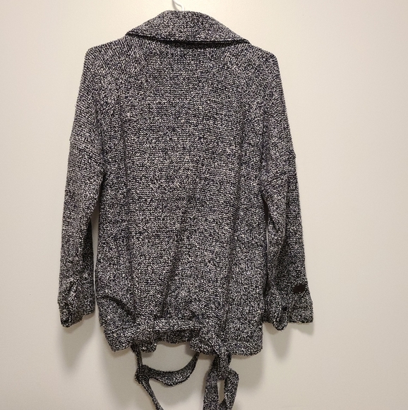 FREE PEOPLE Cotton Wool Blend Slouchy Moto Black and White Jacket size XS - Picture 7 of 7